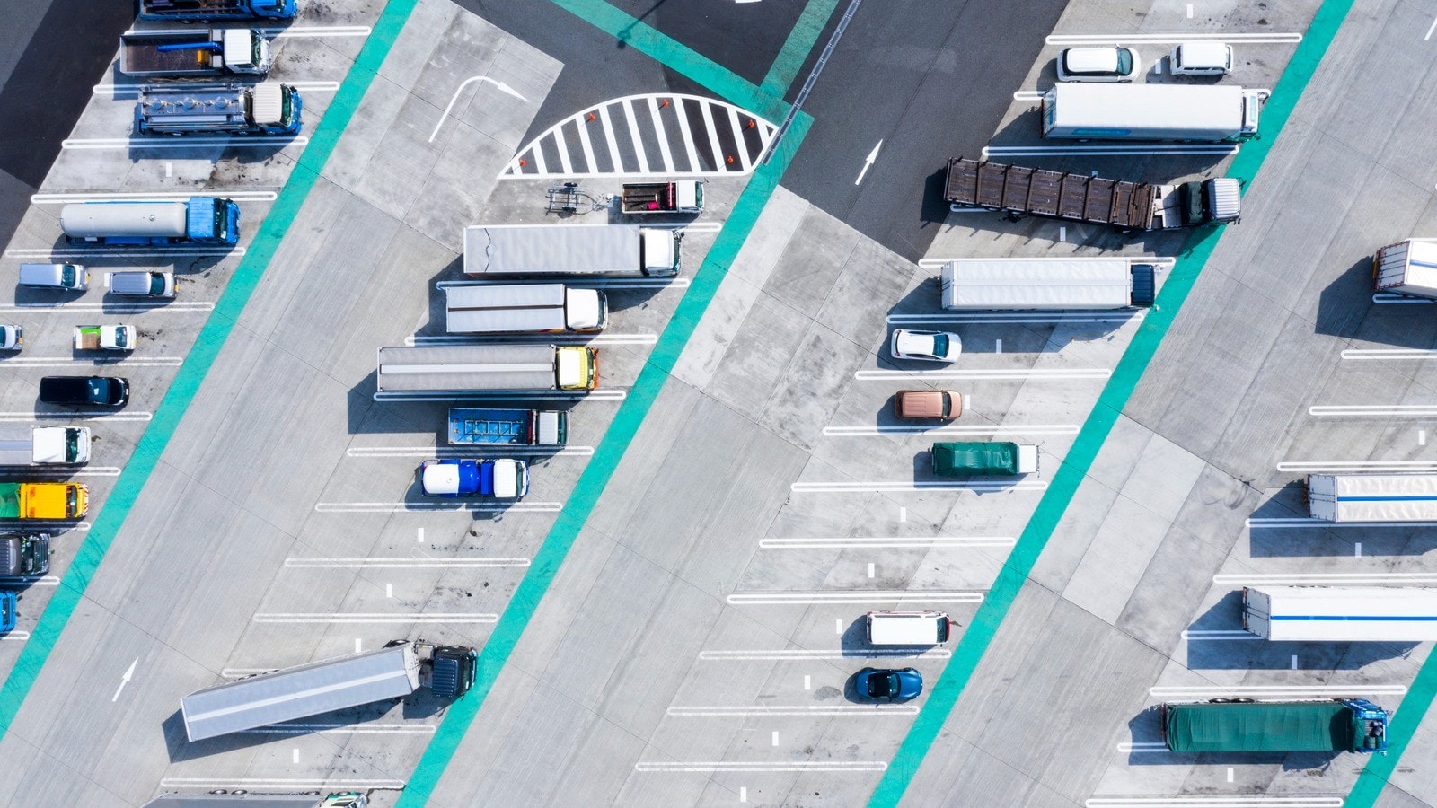Aerial view of containers