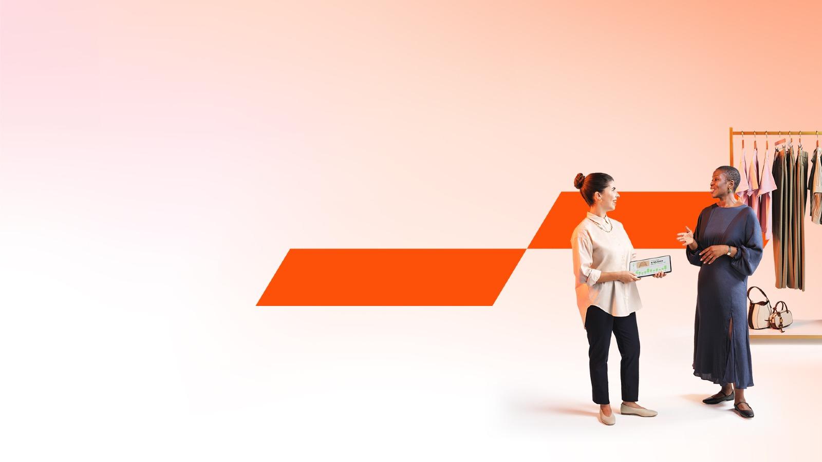 Store employee helping a customer