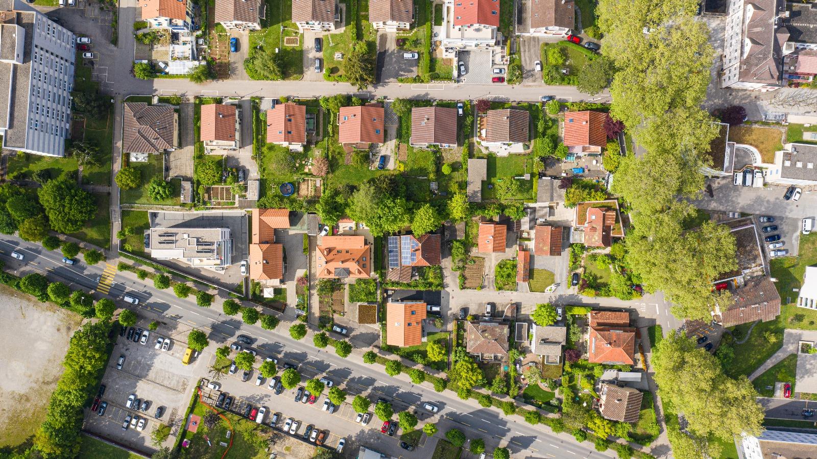 Arial view of subaru houses