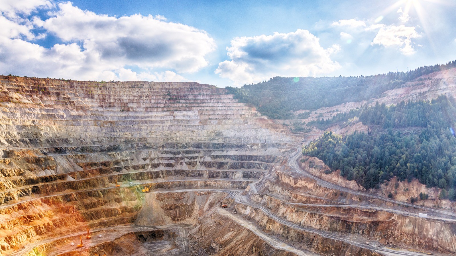 view of an open-pit mine